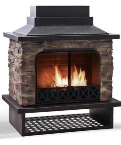 Sunjoy Canyon Wood-Burning Fireplace, Heats 2.14 sq. ft.