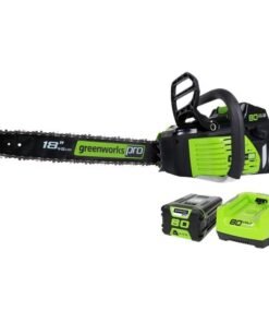GreenWorks 80-volt 18″ Cordless Chainsaw 2Ah #2000002