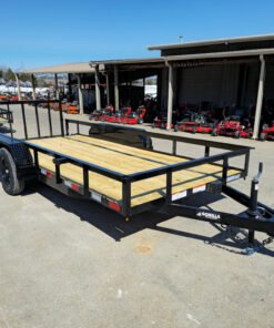 6’4″ x 16 Utility Trailer Double Axle Dovetail With Gate Powder Coated (2) 3500lb Axles
