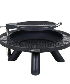 Even Embers 44 in. Round Charcoal/Wood-Burning Fire Pit with Cooking Grate
