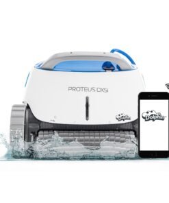 Dolphin Proteus DX5i Wi-Fi Robotic Pool Vacuum Cleaner Pools up to 50 FT – Waterline Scrubber Brush
