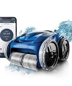 Polaris 9650iQ Sport Robotic Cleaner, Automatic Vacuum for InGround Pools up to 60ft, Smart App, WiFi, Amazon Alexa, 70ft Swivel Cable w/Strong Suction & Easy Access Filter Canister
