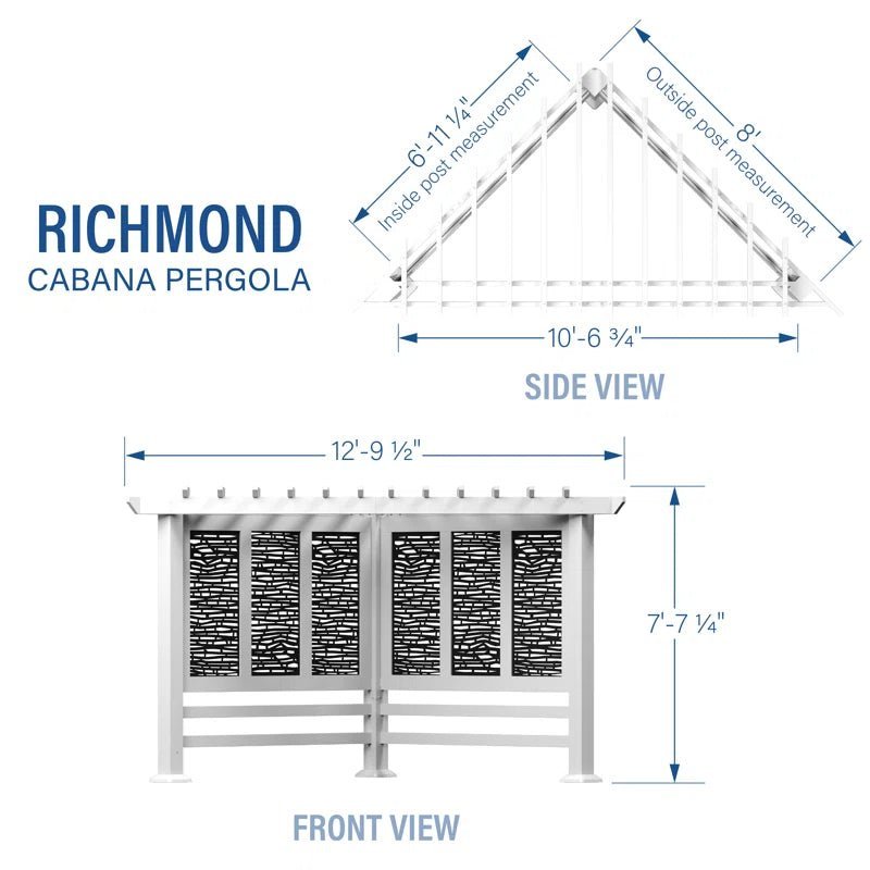 Richmond Modern Metal Steel Pergola with Canopy - Image 4