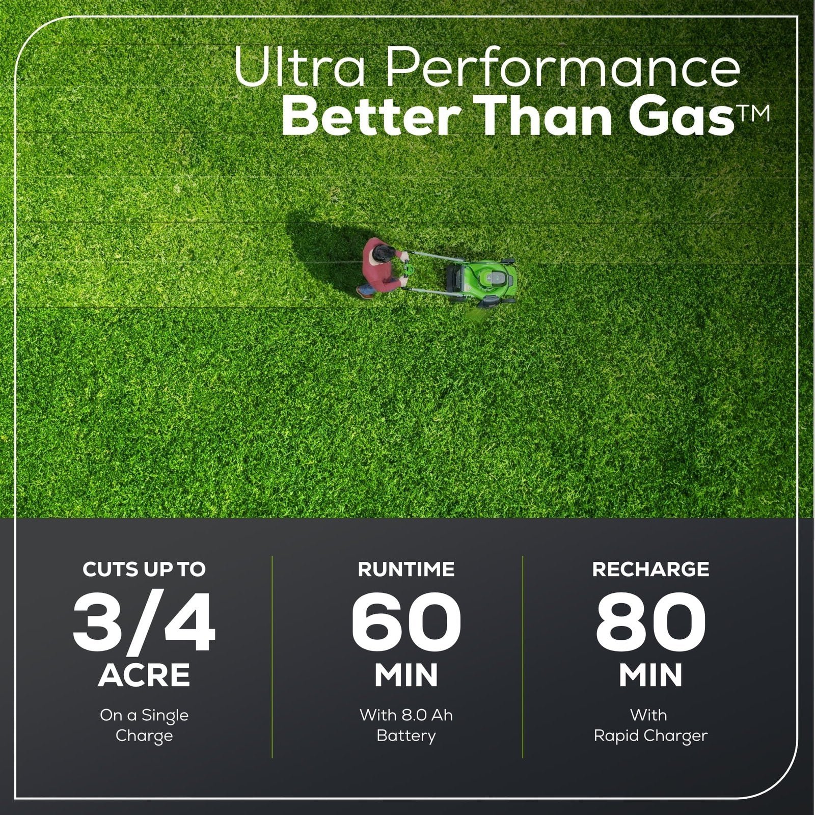 Greenworks 60V 21″ Self Propelled Lawn Mower with (1) 8.0 Ah Battery & Rapid Charger 2546402 - Image 6