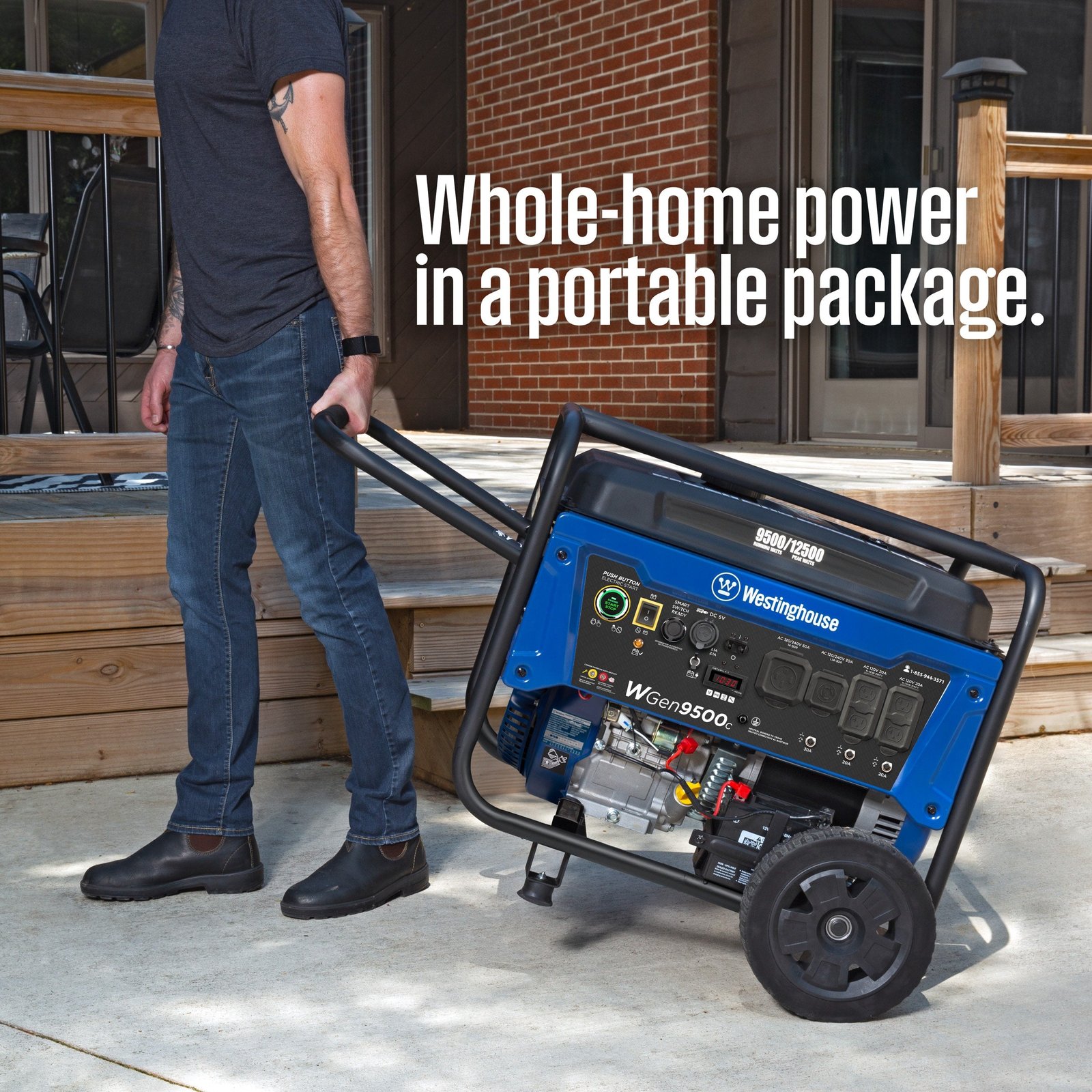 Westinghouse WGen9500c Remote Electric Start 9500-Watt Single Fuel (Gasoline) Portable Generator WGEN9500C - Image 5