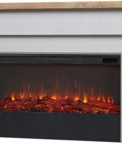 Real Flame Malie 68″ Electric Fireplace with Mantel & Remote Control