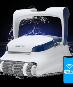 Dolphin Sigma Robotic Pool Cleaner (2024 Model) — Wi-Fi, App, Gyroscope, Weekly Timer, Waterline Cleaning & Massive Top-Loading Ultra-Fine and Standard Filters for In-Ground Swimming Pools up to 50ft