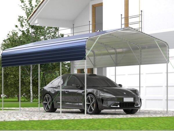 11x19FT Heavy Duty Metal Carport | Galvanized Outdoor Shelter for Cars, Boats & Parties - Image 4