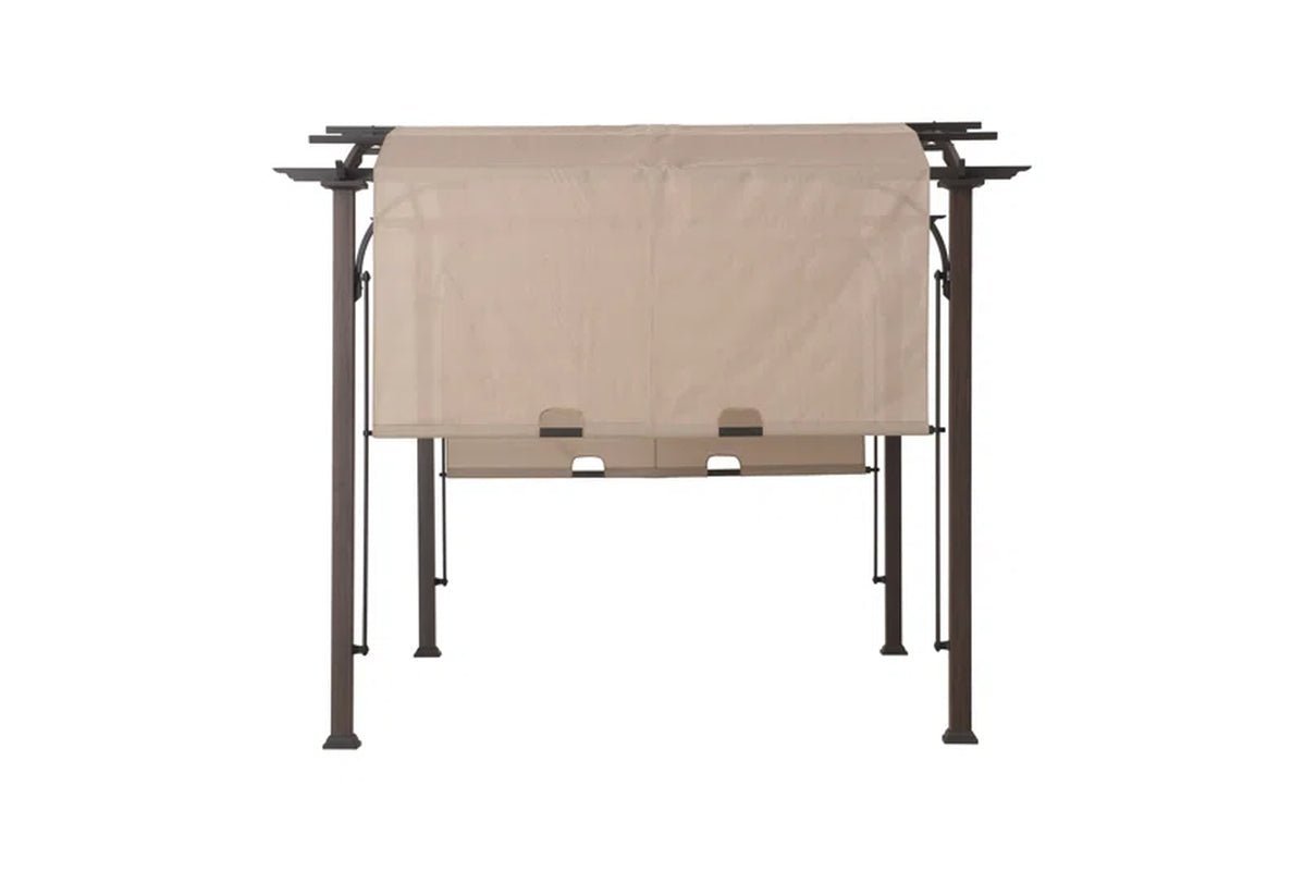 Pergola, Outdoor Steel Arched Pergola with Adjustable Canopy - Image 7