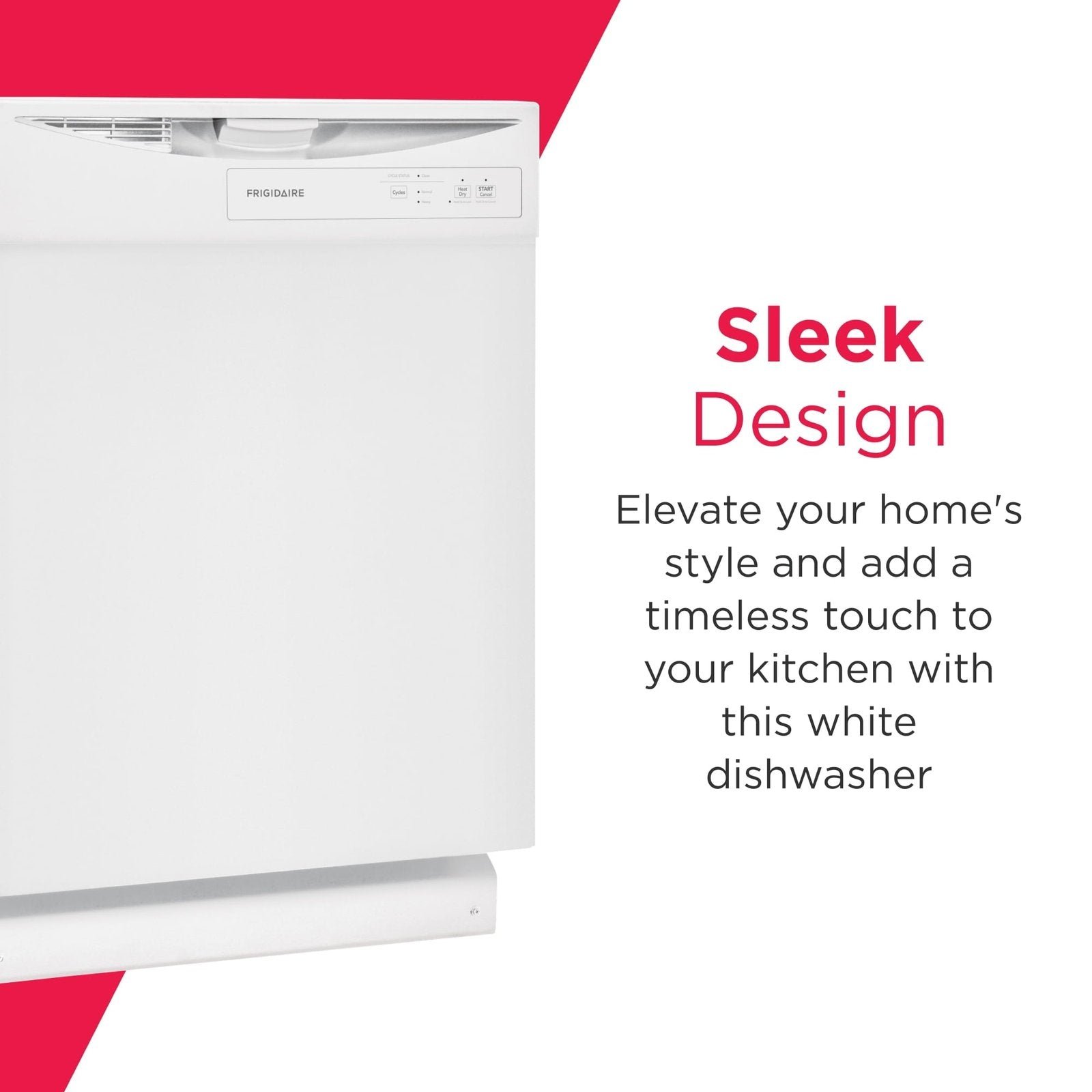 Frigidaire FDPC4221AW 24″ Built-In Dishwasher, Front Control, White - Image 5