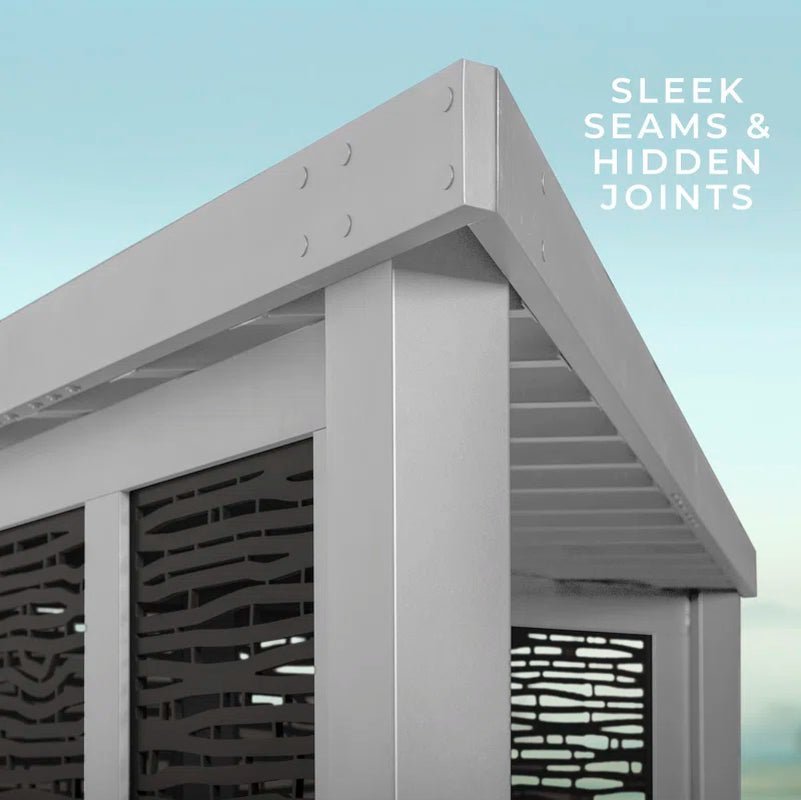 Richmond Modern Metal Steel Pergola with Canopy - Image 11