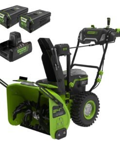 80V 24″ Cordless Battery Two-Stage Snow Blower w/ Two (2) 5.0 Ah Batteries & Dual-Port Rapid Charger