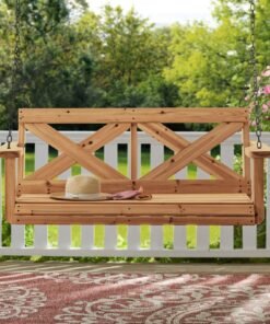 Cedar Farmhouse Porch Swing Light Brown