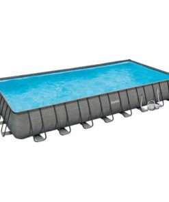 Summer Waves 32ft x 16ft x 52in Rectangle Frame Above Ground Swimming Pool Set