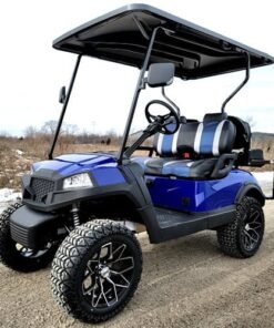 Terminator 48v Electric Golf Cart Four Seater NEW – Massive Rims/Tires & – Blue Body/Blue Seats