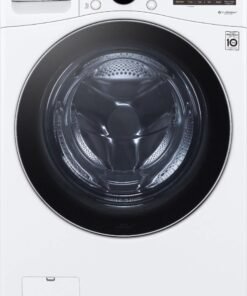LG – 5.0 Cu. Ft. High-Efficiency Stackable Smart Front Load Washer with Steam and Built-In Intelligence – White