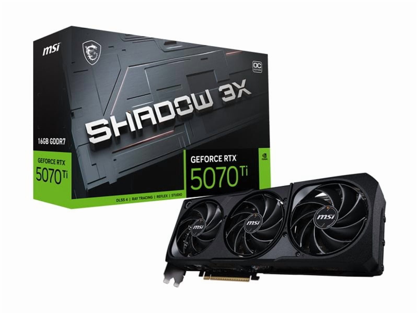 MSI GeForce RTX 5070 Ti 16G SHADOW 3X OC – Graphics card – GeForce RTX 5070 Ti – 16 GB GDDR7 – PCI Express 5.0 – 3 x DisplayPort, HDMI - Image 2