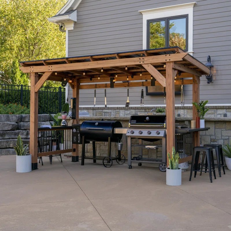 Saxony Xl 13 Ft. W X 6.5 Ft. D Solid Wood Grill Gazebo - Image 2