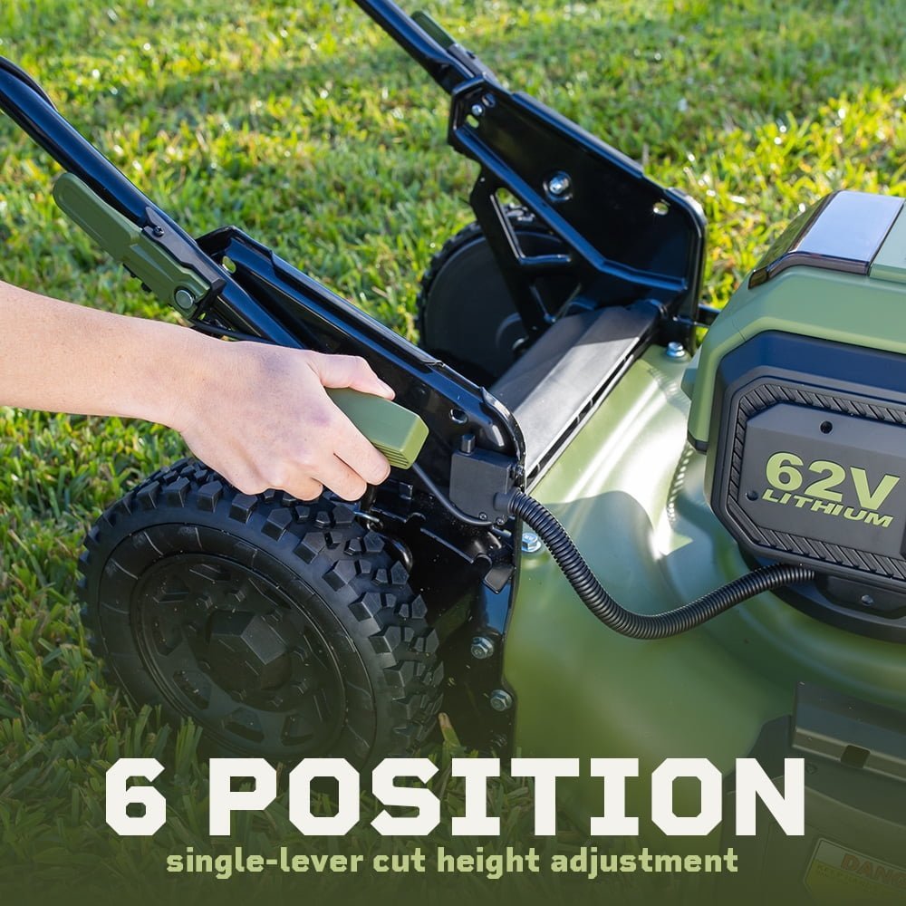 Green Machine 62V 23-Inch Self-Propelled Brushless Cordless Electric Lawn Mower, Includes Two 4.0Ah Batteries and Rapid Charger - Image 2