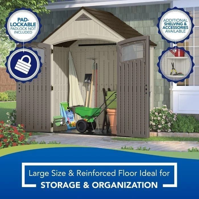 Cascade 7 ft. W x 4 ft. D Plastic Storage Shed - Image 6