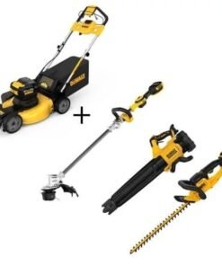 Dewalt 20V MAX 21.5 in Walk Behind Lawn Mower Kit, Hedge Trimmer Kit, String Trimmer & Leaf Blower