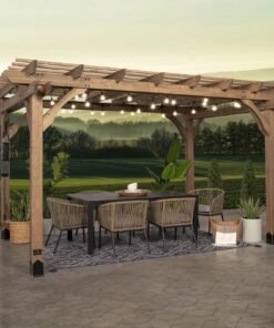 14×10 Fairhaven Pergola Rustic Finish