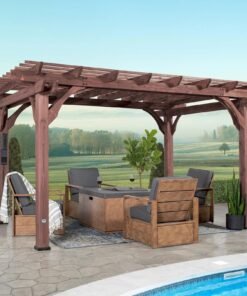 14×10 Somerville Pergola – Walnut Stain