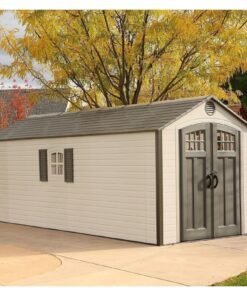 Outdoor Storage Shed 8′ x 20′ – Desert Sand – Lifetime