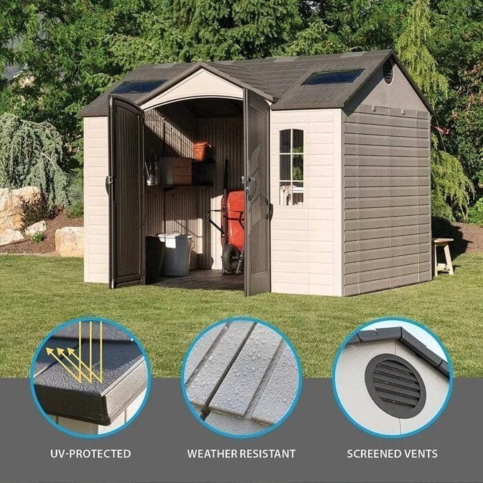 Side 10 ft. W x 8 ft. D Plastic Storage Shed - Image 4