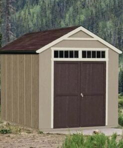 8 ft. x 12 ft. Outdoor Wood Storage Shed with transom windows and wrap around loft