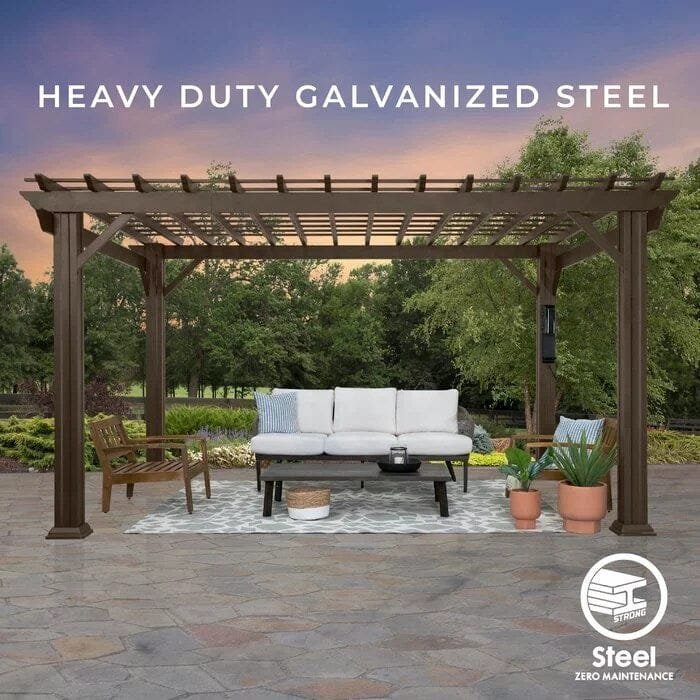 Backyard Discovery 14 ft. x 10 ft. Steel Traditional Pergola - Image 4