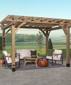 12×10 Fairhaven Pergola, Rustic Finish