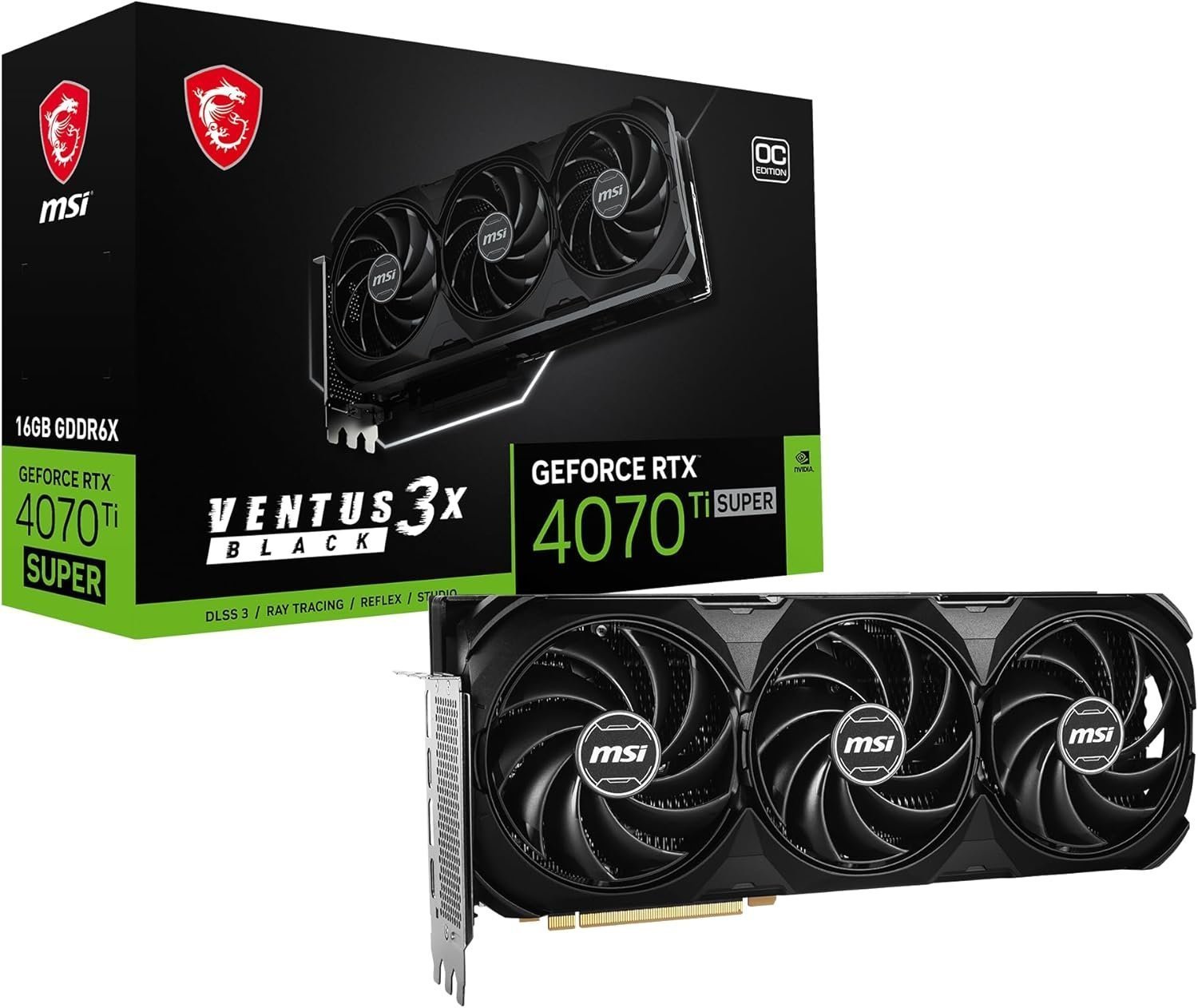 MSI GeForce RTX 4070 Ti SUPER VENTUS 3X 16GB GDDR6X Graphics Card - Image 2